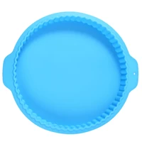 round cake fondant mousse mould new pizza pan oven baking tray pans cake pie dish mold silicone kitchen bake tool