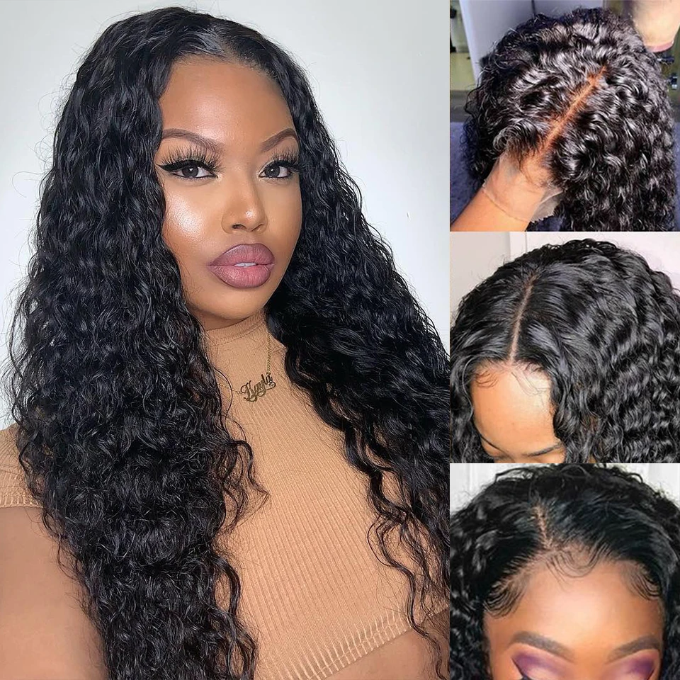 

Alipretty real human hair wig 13*4 Water Wave lace front wig cambodian Natural raw human hair extensions