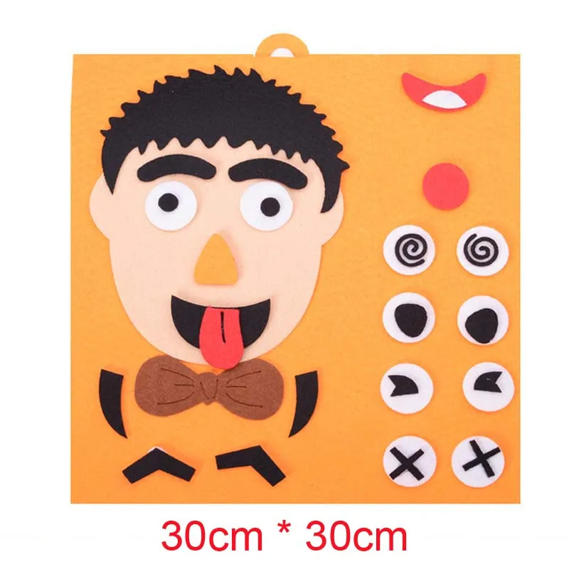 Kids Non-woven DIY Facial Face Expressions Assembling Matching Puzzle Jigsaw Recognition Moods Training Educational Toy | Игрушки и