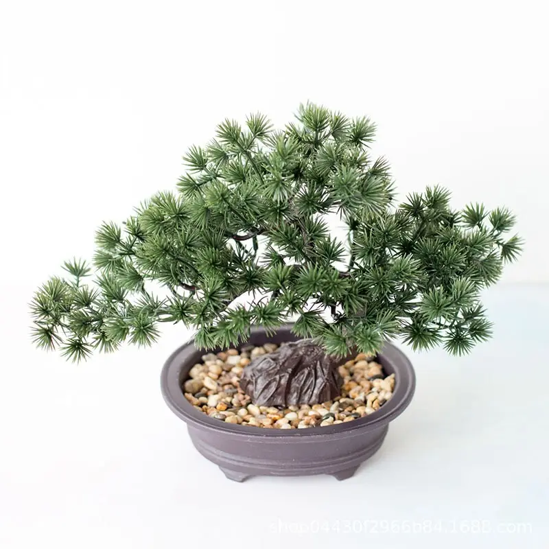 1 Piece New Simulation Welcome Pine Potted Plant Indoor Green Small Bonsai Desktop Artificial Flower Home Decoration Ornaments | Дом и сад
