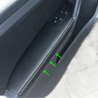 LHDRHD для VW Golf 7 2014 2015 2016 2017 2018 4 шт. черные с белыми линиями подлокотник двери автомобиля панель из микрофибры кожаный чехол отделка