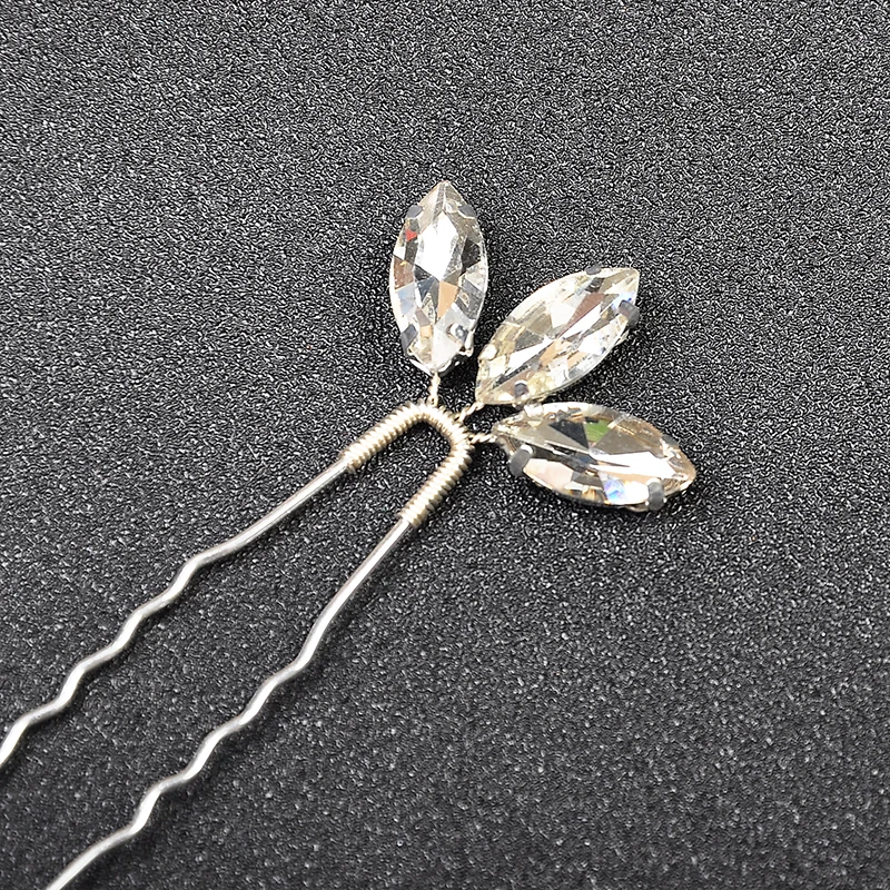 4 шт Серебряный цвет женские хрустальные заколки для волос Свадебные украшения