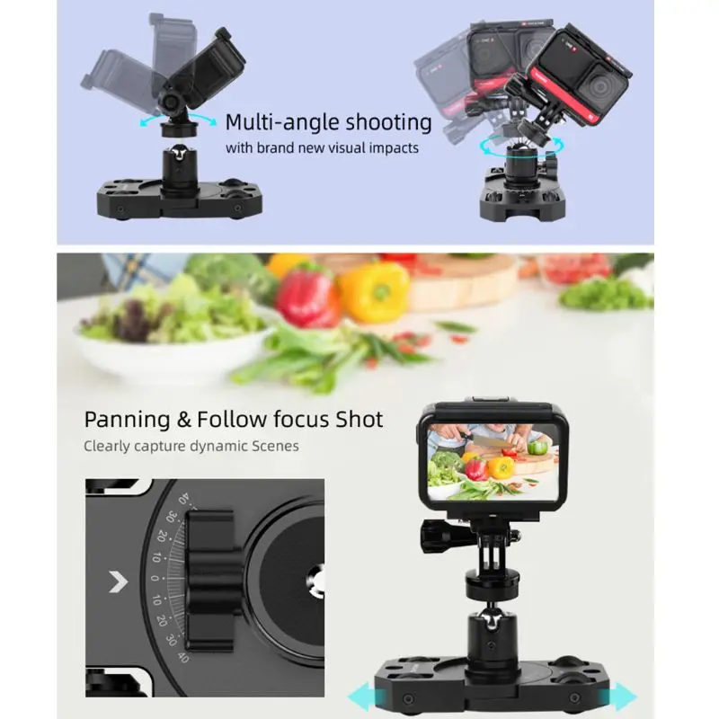 

1Set Stabilization Photography Trolley Kits Metal Bracket Panning Motion Camera Stabilizer for Go-Pro/Osmo Pocket/Action