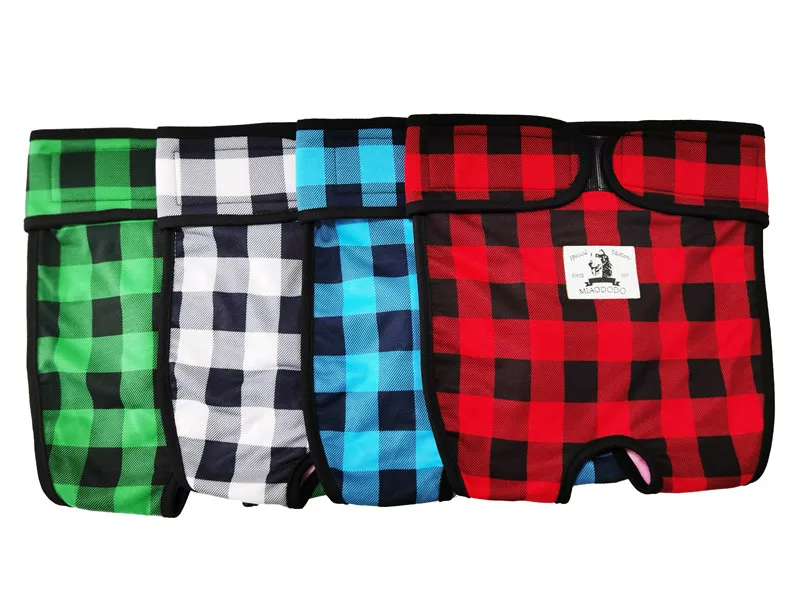 

12-65kg Physiological Panties For Dogs Pet Underwear Briefs Female Dog Diapers Washable Dog Diaper Vest Plaid Menstrual Pants