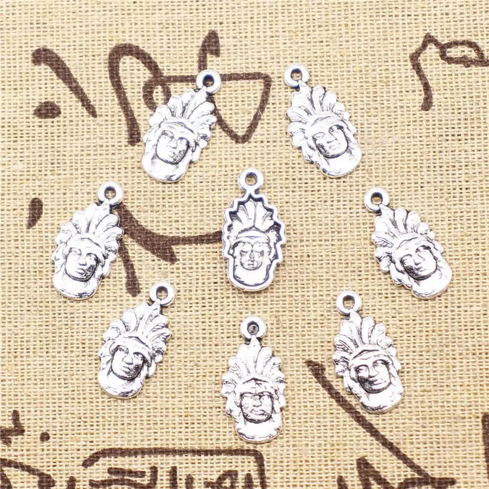 

Supplies For Jewelry Accessori Indians Charms Antique Silver Color 60pcs 20x12mm