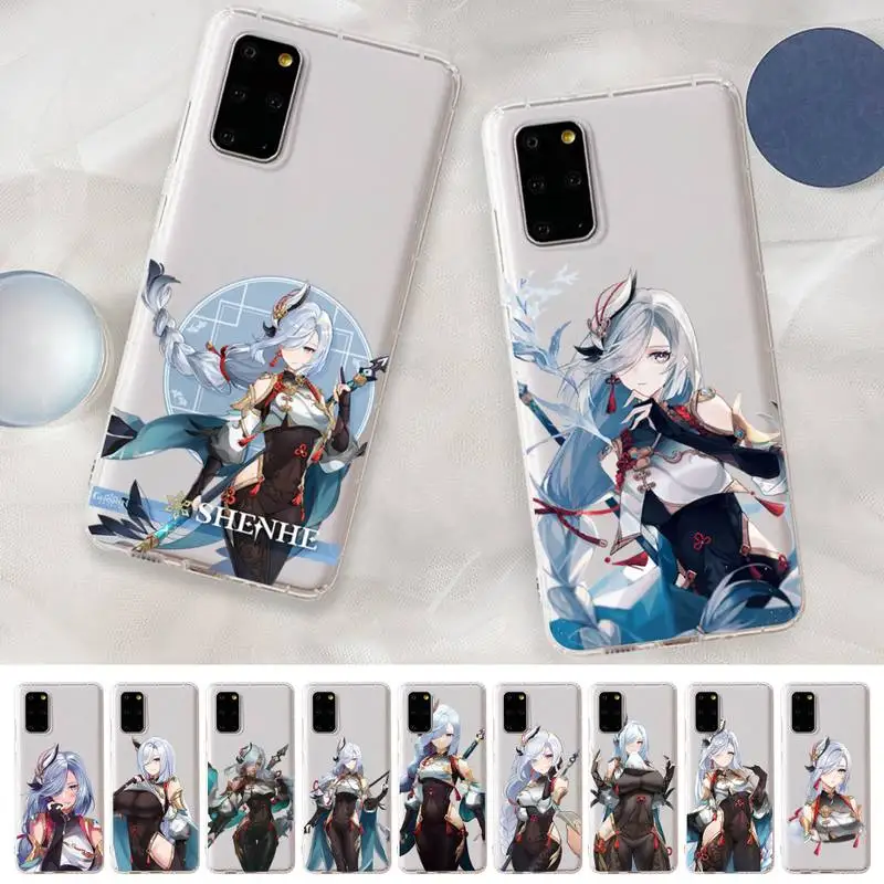 

New Genshin Impact Anime Shenhe Kinomo Phone Case For Samsung A 10 20 30 50s 70 51 52 71 4g 12 31 21 31 S 20 21 plus Ultra