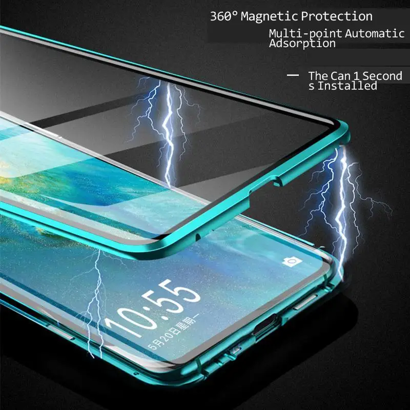

360 Full Protection Clear glass magnetic Case For Xiaomi Redmi Note 9s 9 8 7 Pro 8T MI 9t 10 Pro Shockproof Cover Phone Case