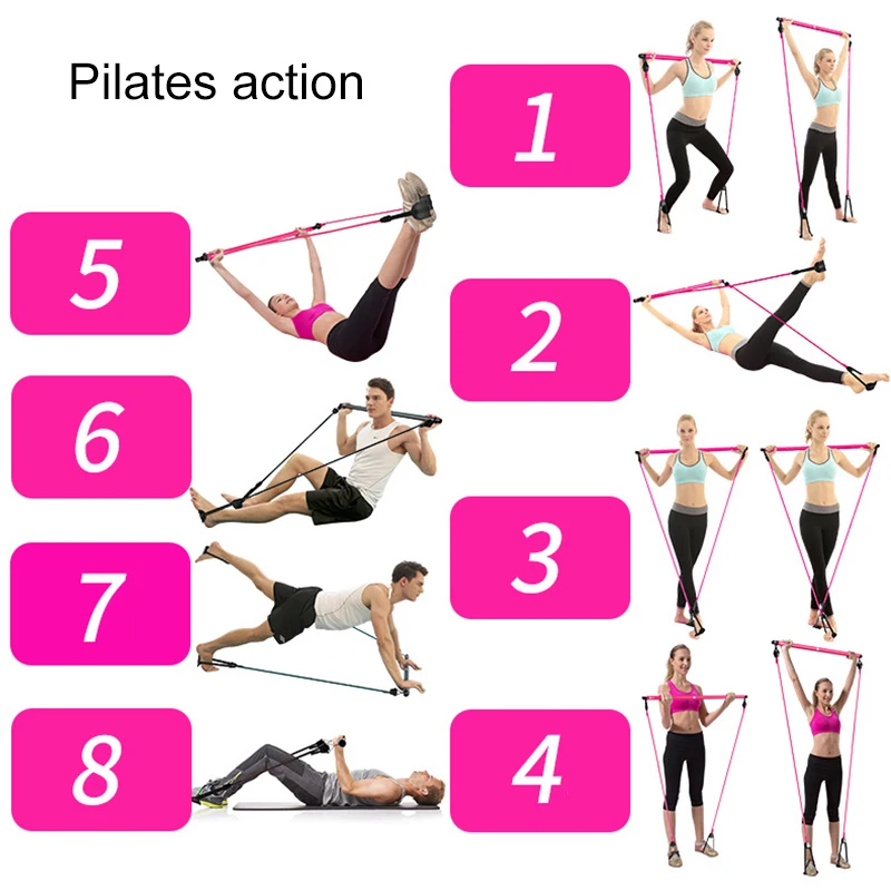 저렴한 휴대용 저항 밴드 피트니스 운동 바 요가 체육관 스틱 저항 훈련 액세서리 BHD2