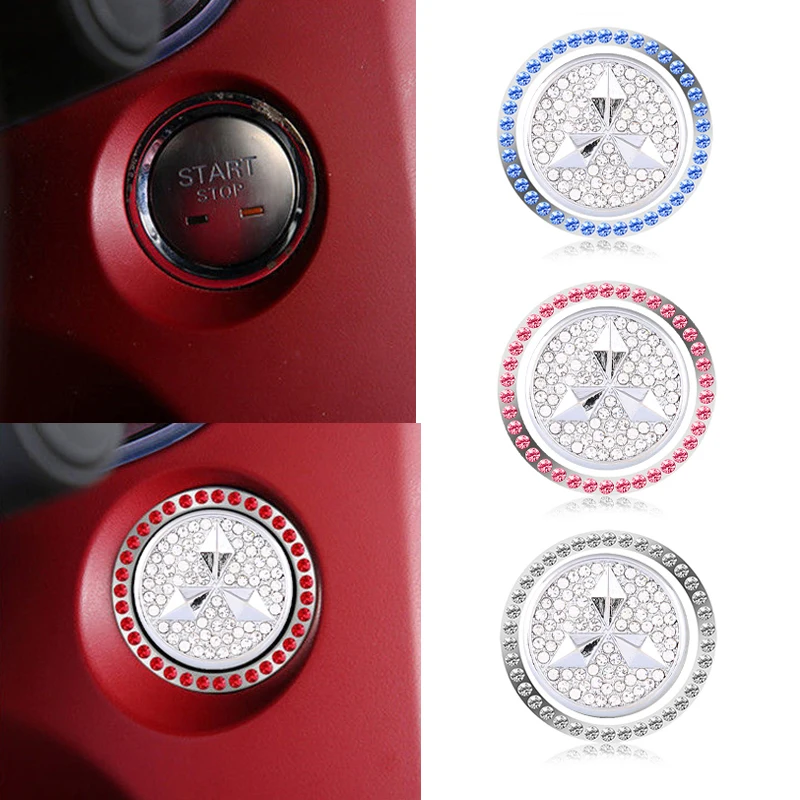 Авто нажатием одной кнопки Кнопка Обложка кольцо Стикеры для Mitsubishi Pajero Outlander Lancer 9