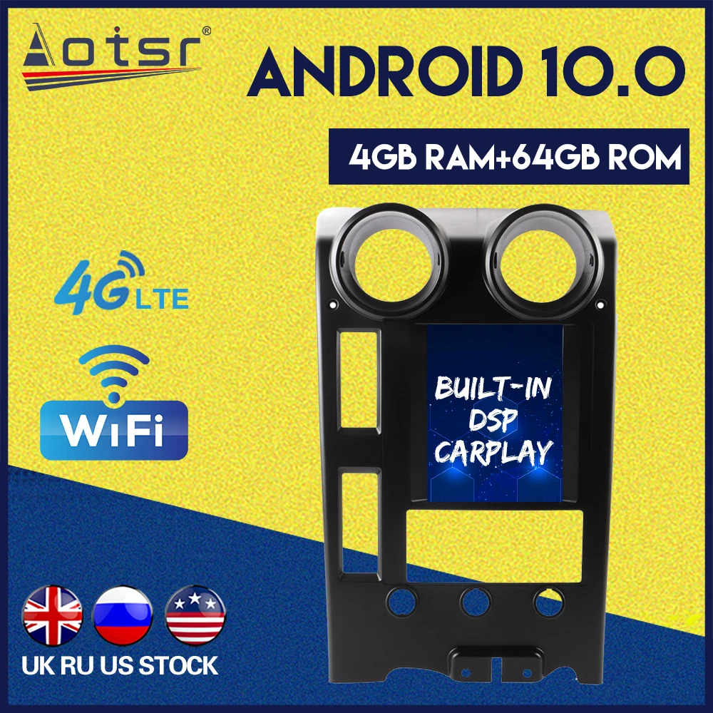

AOTSR For Hummer H2 2004+ 4G+64GB Android 10.0 Tesla style Car GPS Navigation Multimedia Player Radio stereo Carplay 4G LTE