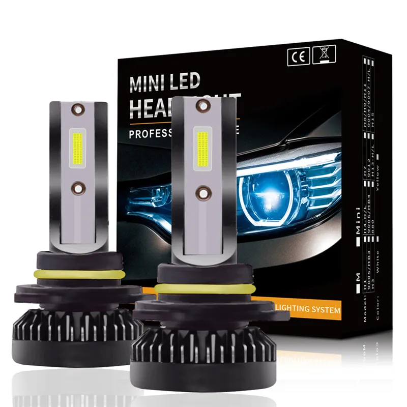 

New 2Pcs Mini H7/H11/9005/9006 LED Headlight Bulbs High Bright Low Consumption COB Chip Car Driving Lamps 6000K White#289909