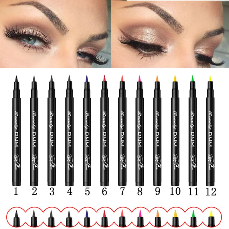 Цветная жидкая подводка для глаз макияжа 1 шт. косметика стойкая черная