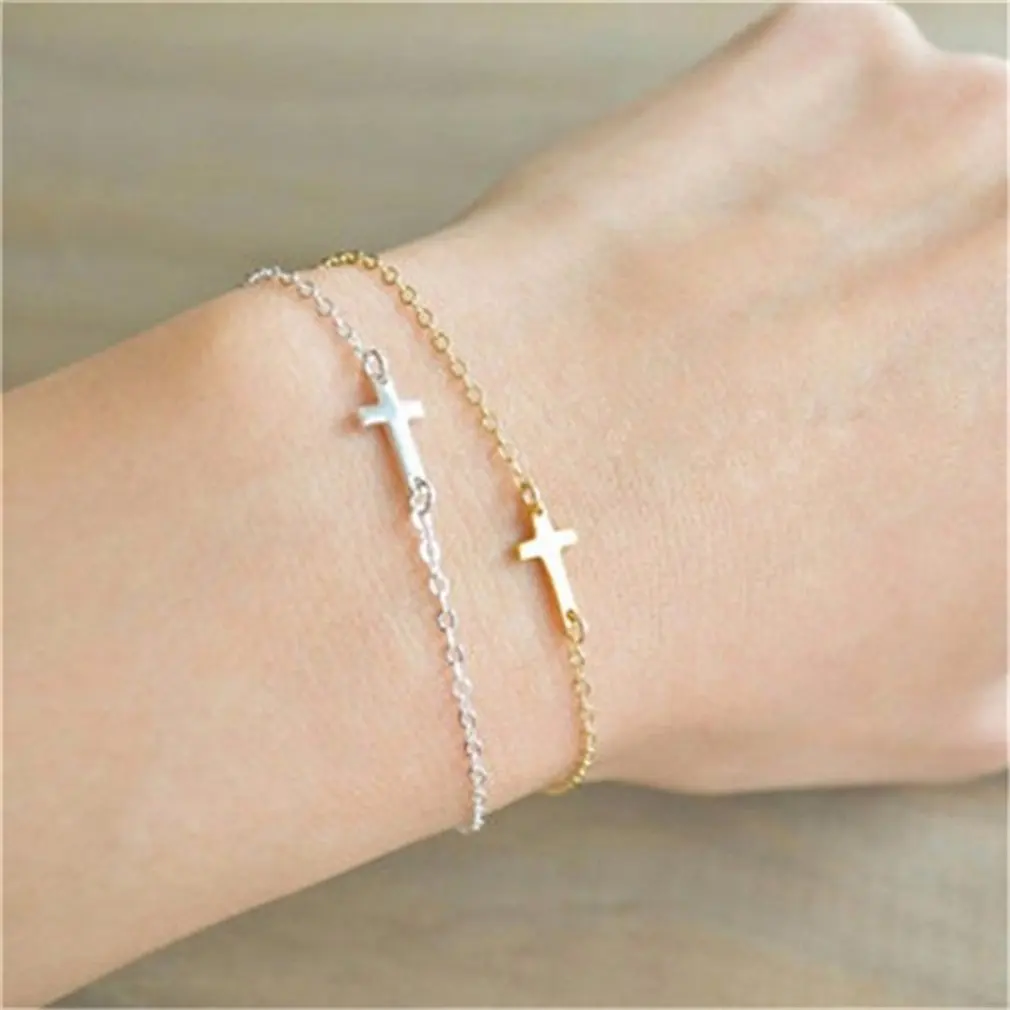 

European And American Exquisite Tiny Cross Bracelet Creative Jewelry Fashion Simple Bracelet Lead-free Hypoallergenic