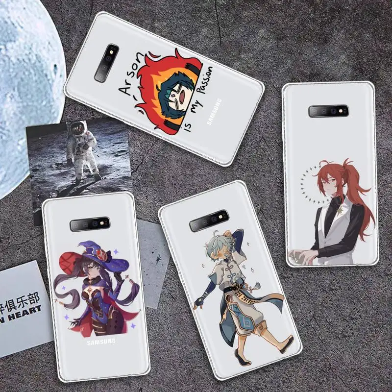 

genshin Phone Case Transparent for Samsung A71 S9 10 20 HUAWEI p30 40 honor 10i 8x xiaomi note 8 Pro 10t 11 Clear mobile bag