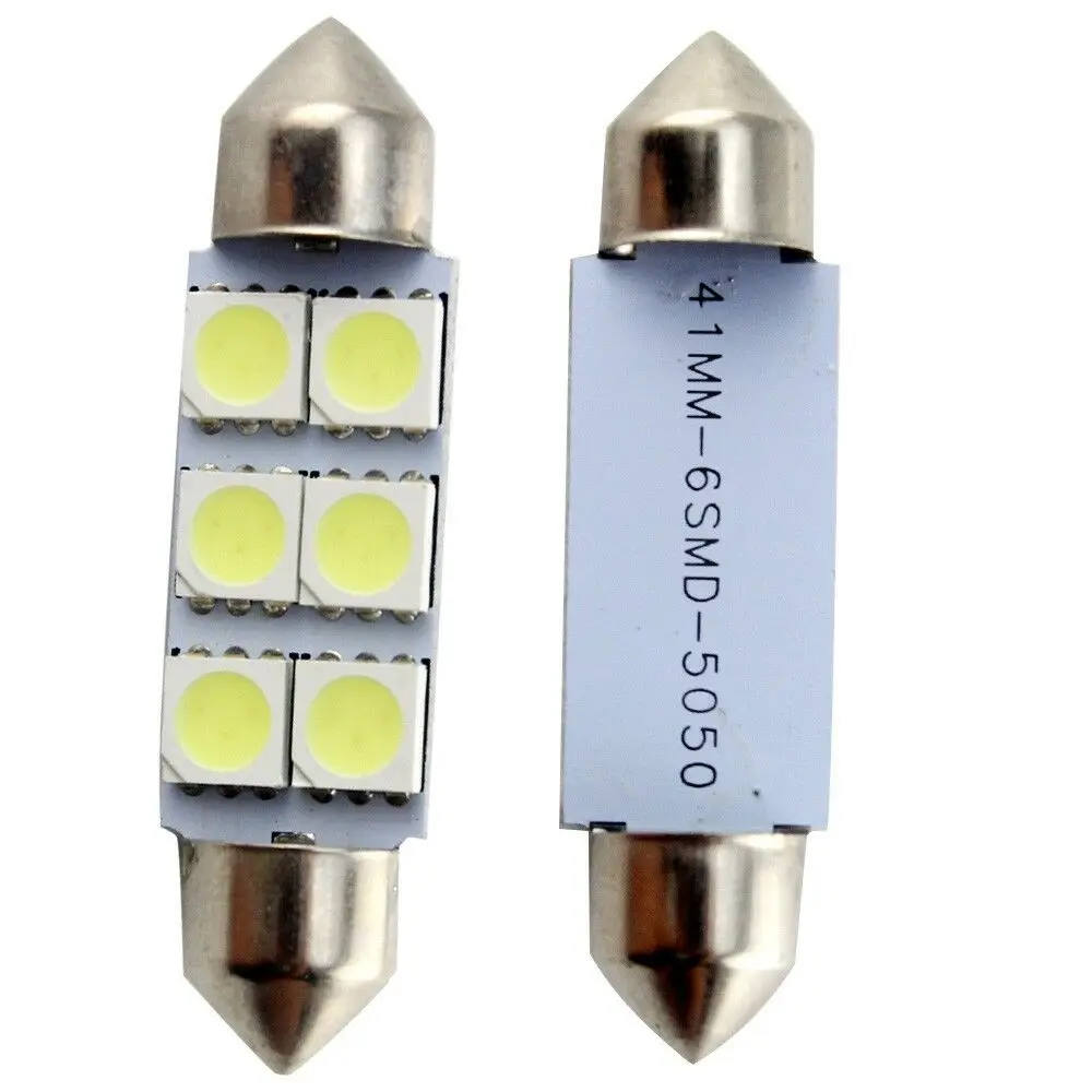 Festoon 5050 6SMD 41 мм Автомобильный светодиодный светильник 12 В белый C5W автомобильный
