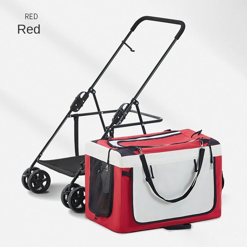 

Pet Stroller Dog Puppy Cat Trolley Outdoor Light and Portable Foldable Bike Packet Separated Outdoor Convenient Family Gift