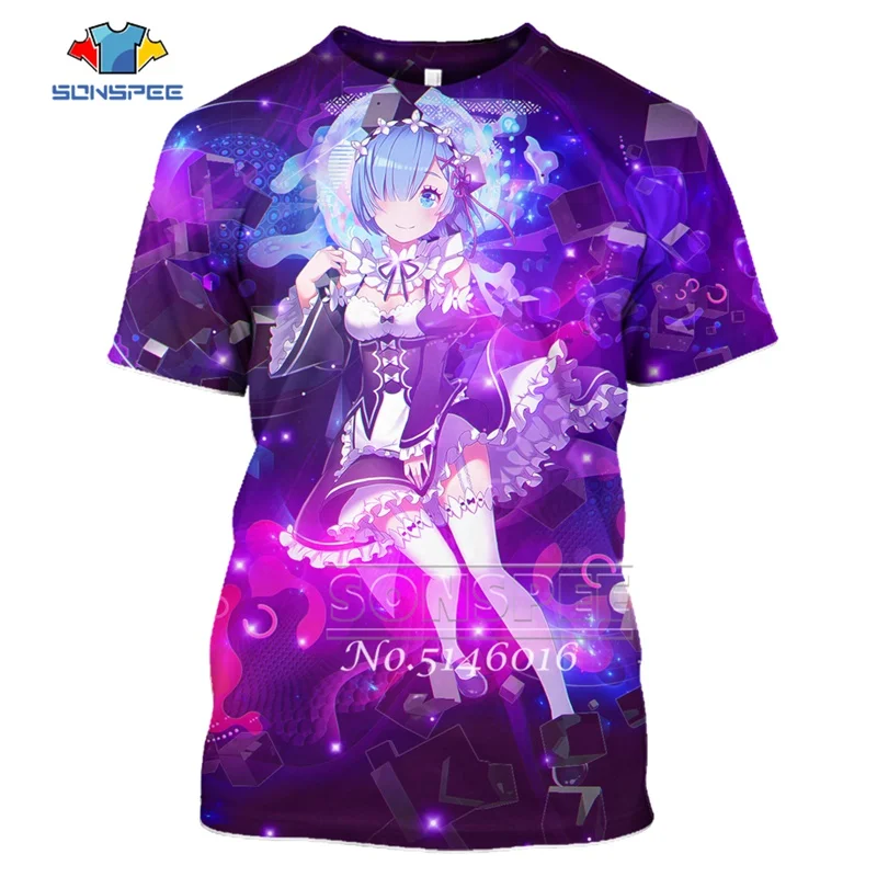 22 SONSPEE, 3D принт, аниме, Harajuku Re: zero, Твин Рам Рем, косплей, футболка, мужская, повседневная, летняя, унисекс, короткий рукав, футболки, топы, t445 - Цвет: 22
