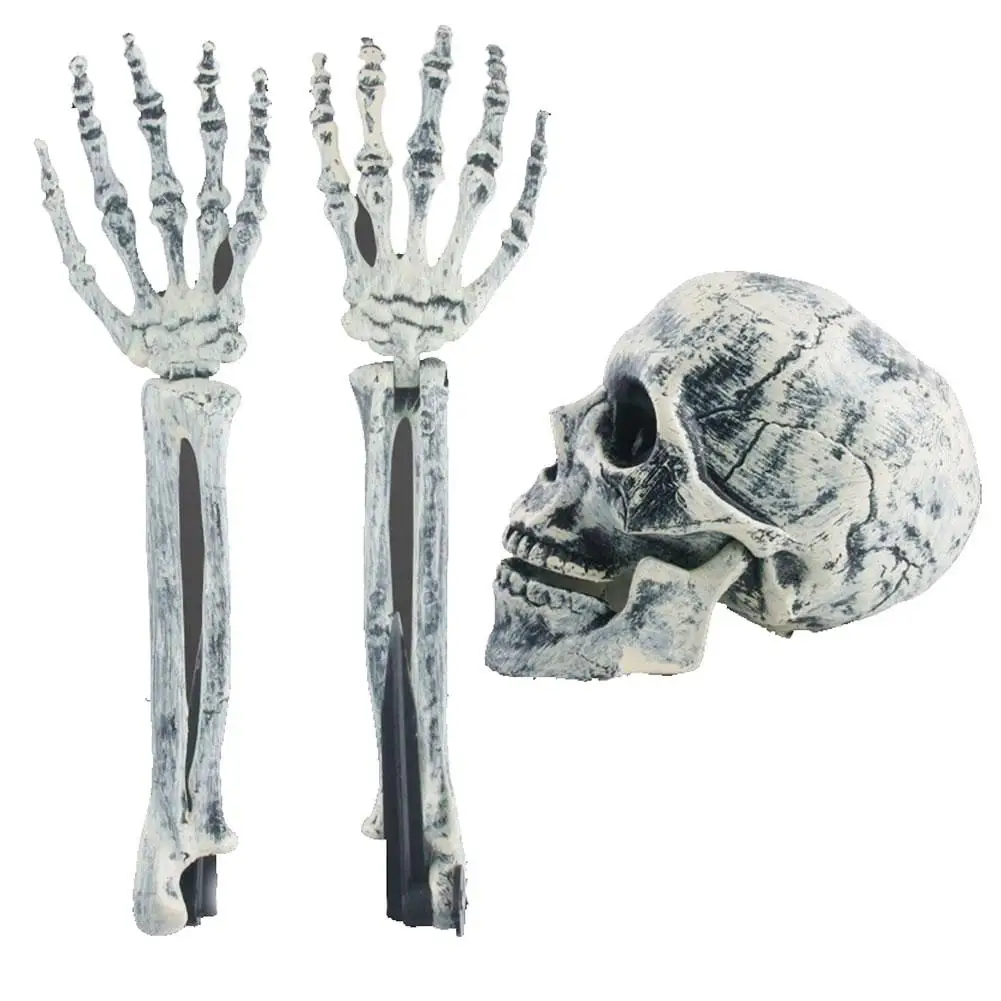 Жуткий череп мертвеца скелет руки декоративный реквизит на Хэллоуин дом с
