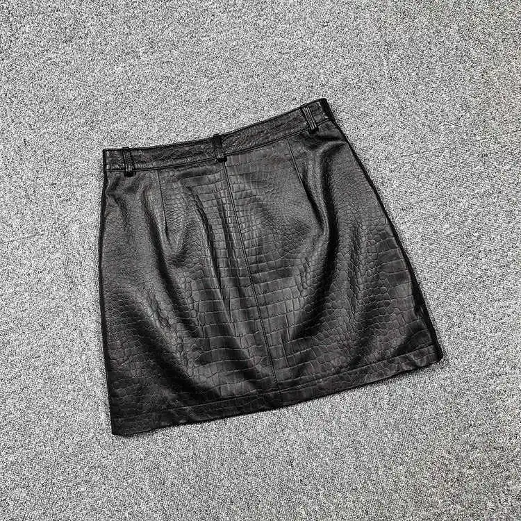 

Fashion 2021 Autumn Women's Sheepskin Leather A-line Skirts High Qualuty genuine leather mini Skirts C384