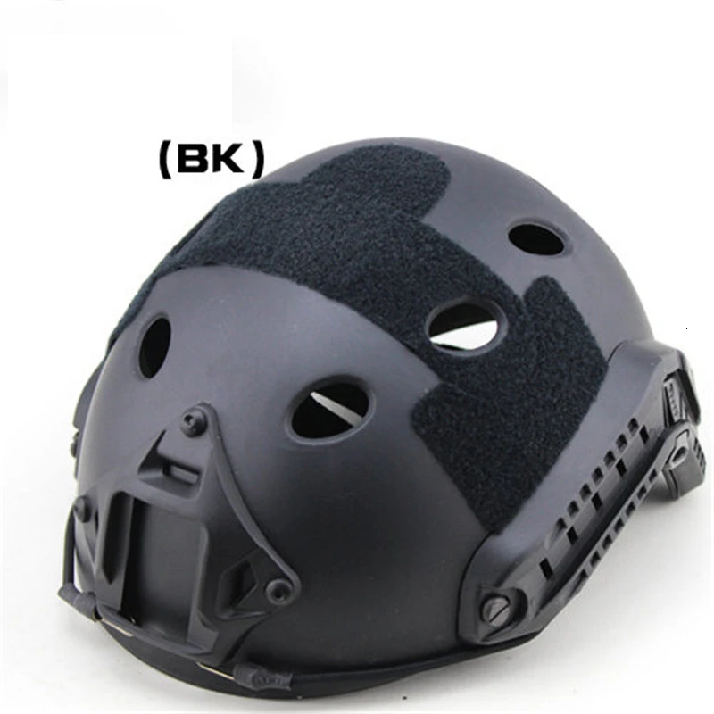 PJ BK Страйкбол MH/PJ камуфляж ABS спорт OutdoorTactical Быстрый Шлем с NVG крепление направляющей встроенный циферблат внутренний комплект размер L - Color: PJ BK