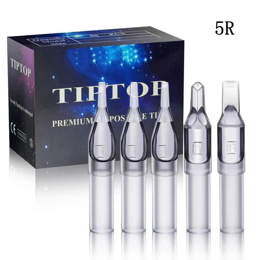 

TRUE STAR Tattoo Tips 50PCS 5RT Sterile Grey Disposable Tips Short Plastic Needle Tips for Tatoo Body Art Tattoo Supplies