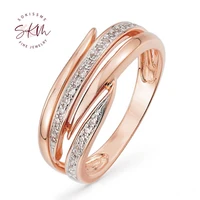 skm designer diamond rings for women 14k 18k rose gold engagement rings designer anniversary luxury fine jewelry