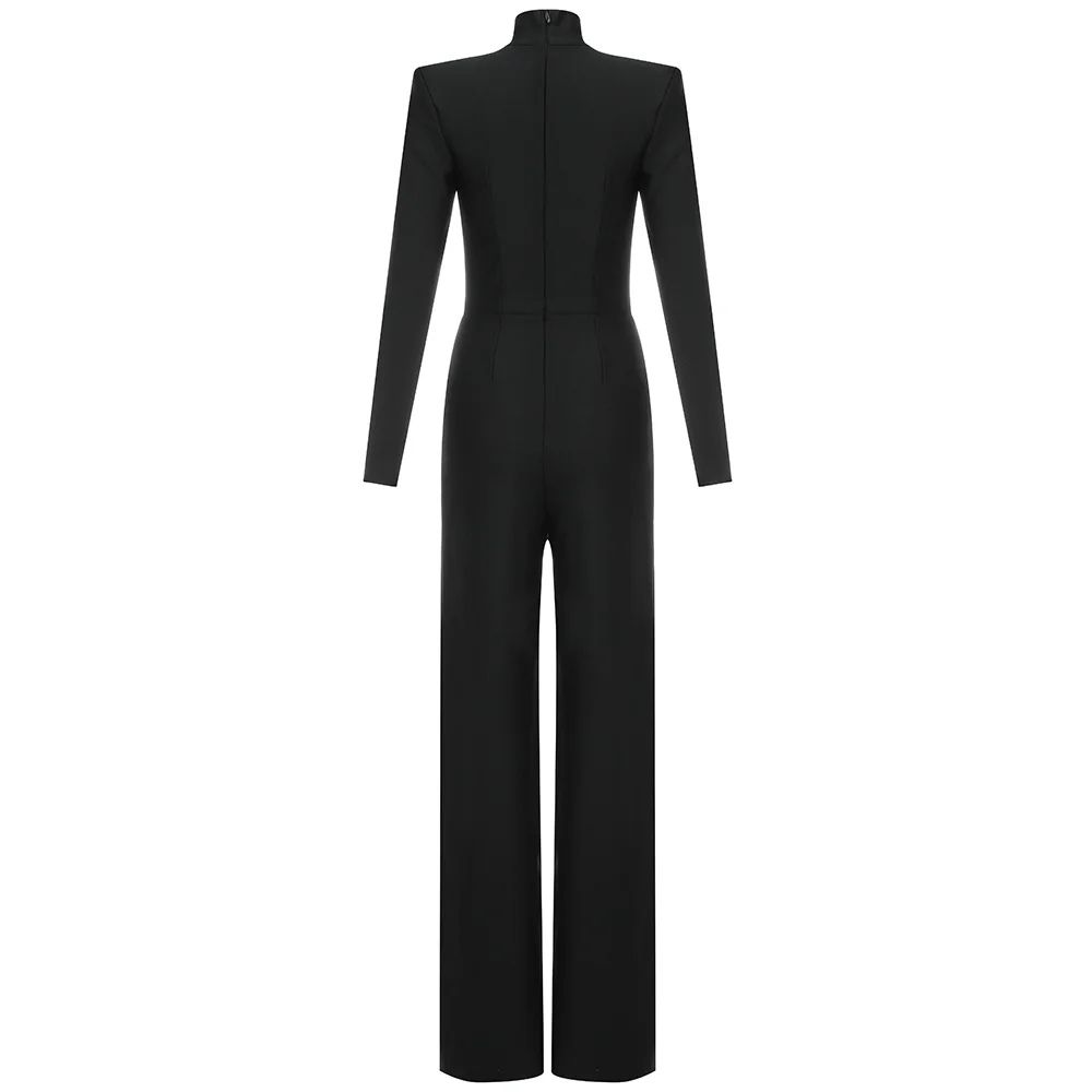 Ocstrade Runway 2020 New Arrivals Black Bandage Jumpsuit Women Autumn Winter Elegant Jumpsuit Bodycon Jumpsuits Party Clubwears