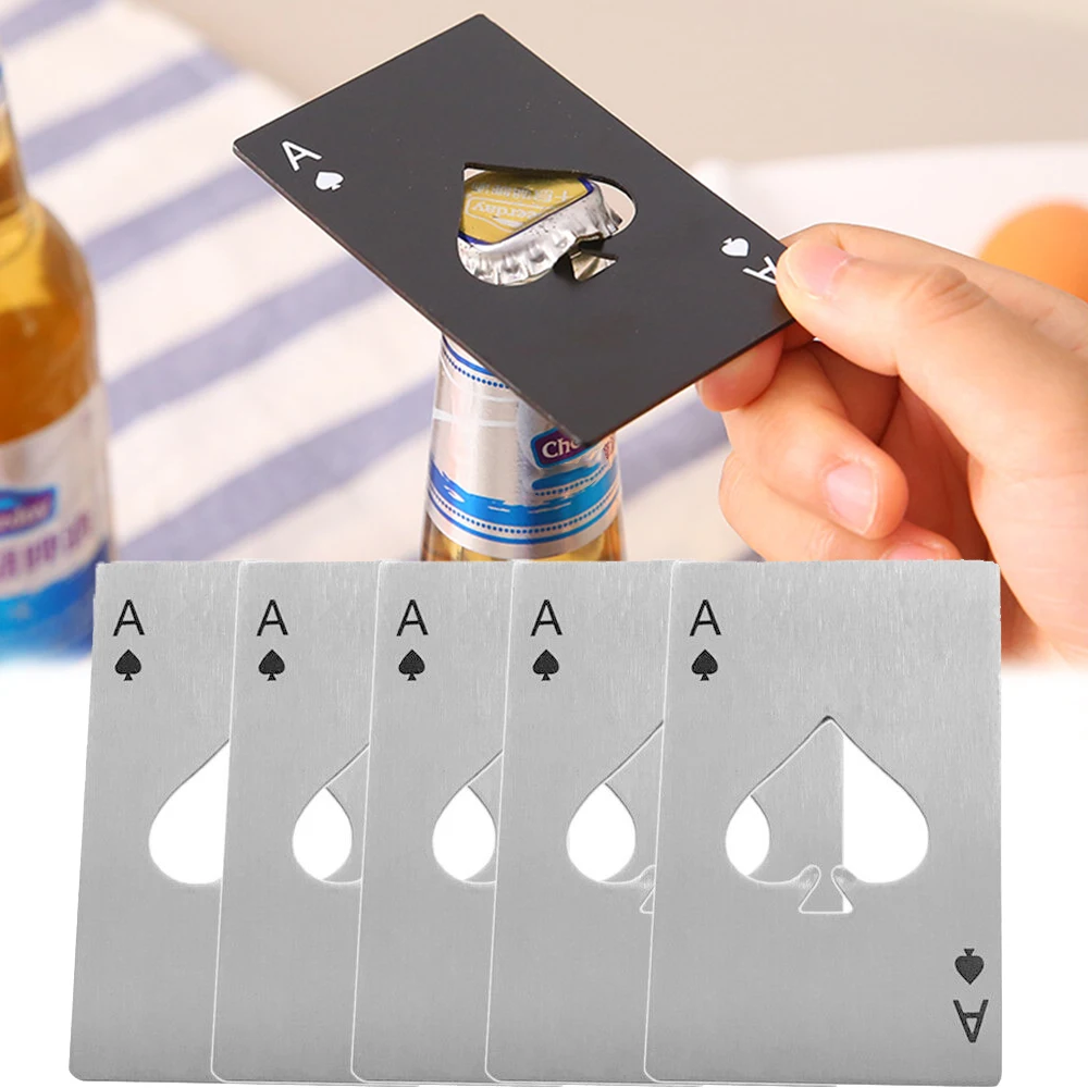 1X открывалка для покерных карт бутылок пива вина креативная из нержавеющей стали