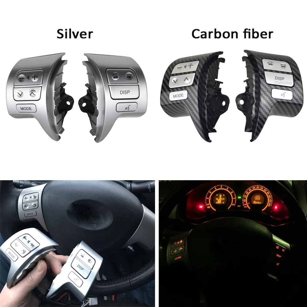 

Multifunction Steering Wheel Combination Control Switch Carbon Fiber Silver For Peugeot 107 car styling