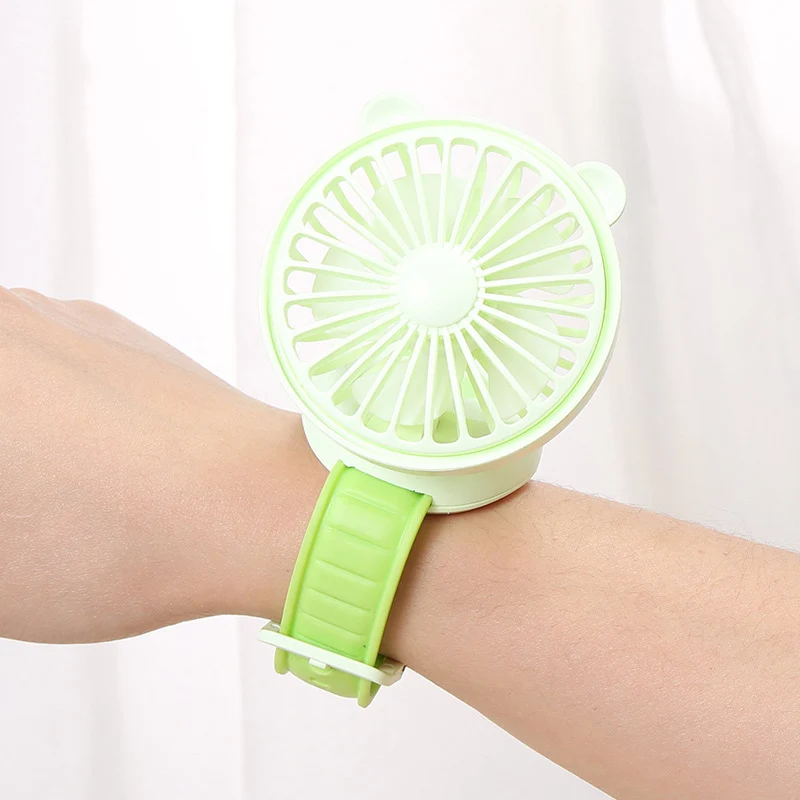 

Cute Bear Hand-Held Fan Comfortable Wrist Strap Cartoon Portable Mini Fan For Outdoor Travel KI