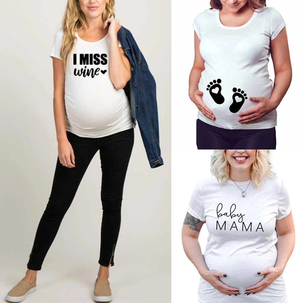 

Maternity T-Shirt Maternity Clothes Cartoon Printing Letter Printing Casual Comfortable Pure Cotton Plus Size Clothing Hot Sale