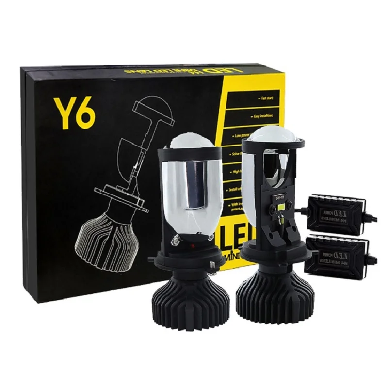 

Car Accessories Super Bright Projector H4 Mini Lens Y6D LED Headlight Bulbs 36W Hi Low Beam Light With Wholesale Price