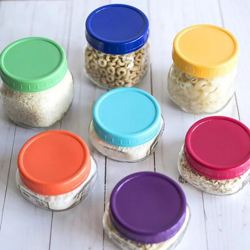 

16 Pcs Plastic Sealing Lid Glass Jar Storage Canning Lids Round Household Kitchen Food Container Covers New Arrivals
