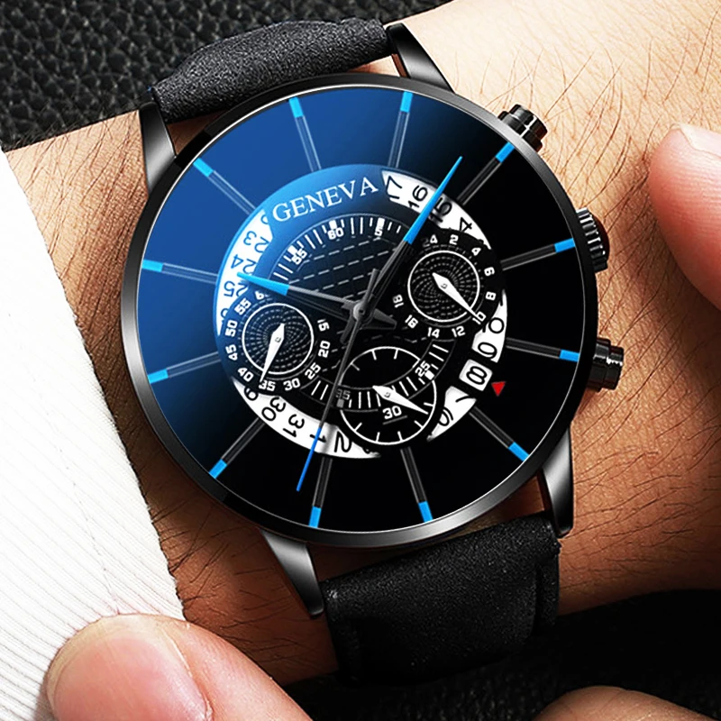 

reloj hombre Mens Fashion Watches Military Sport Date Calendar Quartz Wrist Watch Men Casual Leather Watches relogio masculino