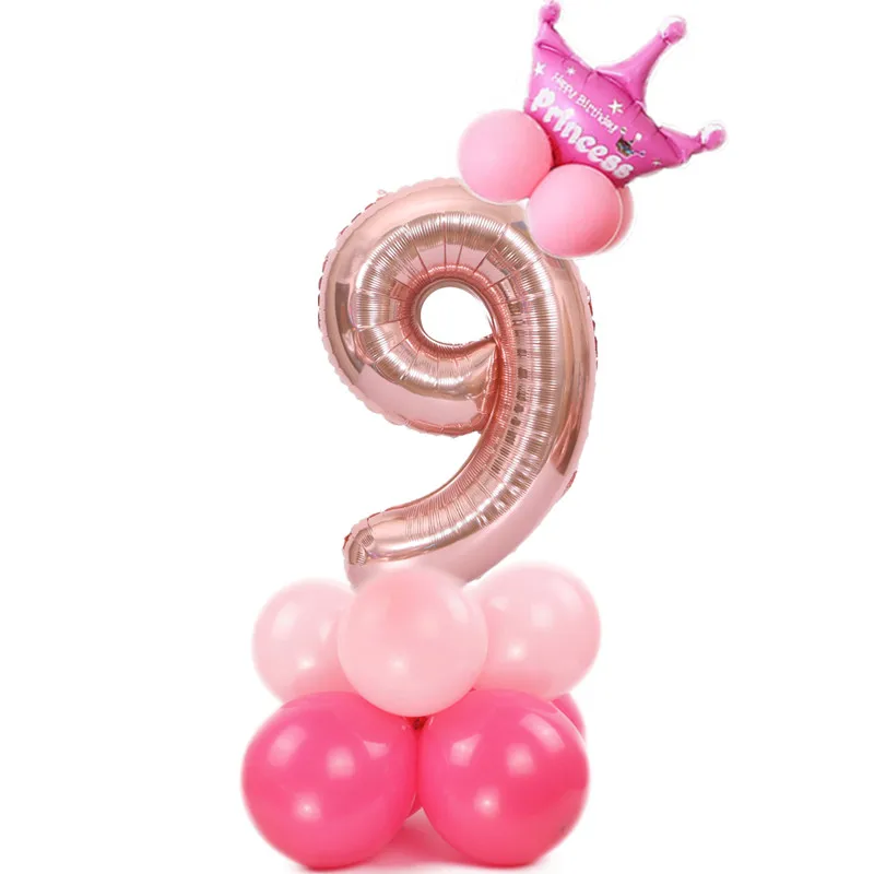 

Merry Christmas 1 2 3 4 5 6 7 8 9 Rose Gold Number Foil Balloons Digital Helium Ballon Wedding Decoration Birthday Party Balloon