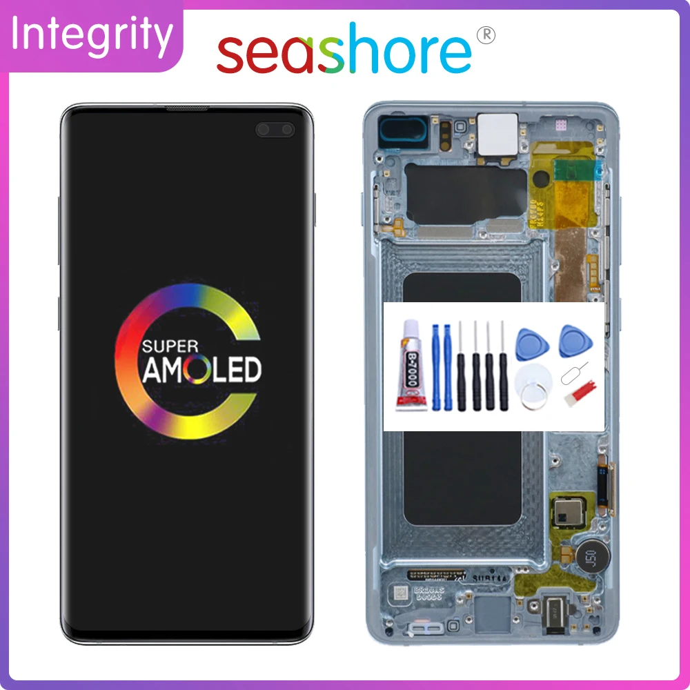 Оригинальный сенсорный ЖК экран для SAMSUNG Galaxy S10 Plus дигитайзер в сборе Samsung дисплей