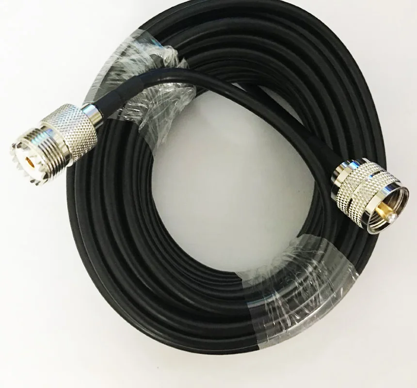 Коаксиальный кабель RG58 UHF PL259 штыревой к UHF SO239 гнездовой соединитель косичка коаксиальный кабель 50 см 1 м 2 м 3 м 5 м 10 м 15 м 20 м 30 м