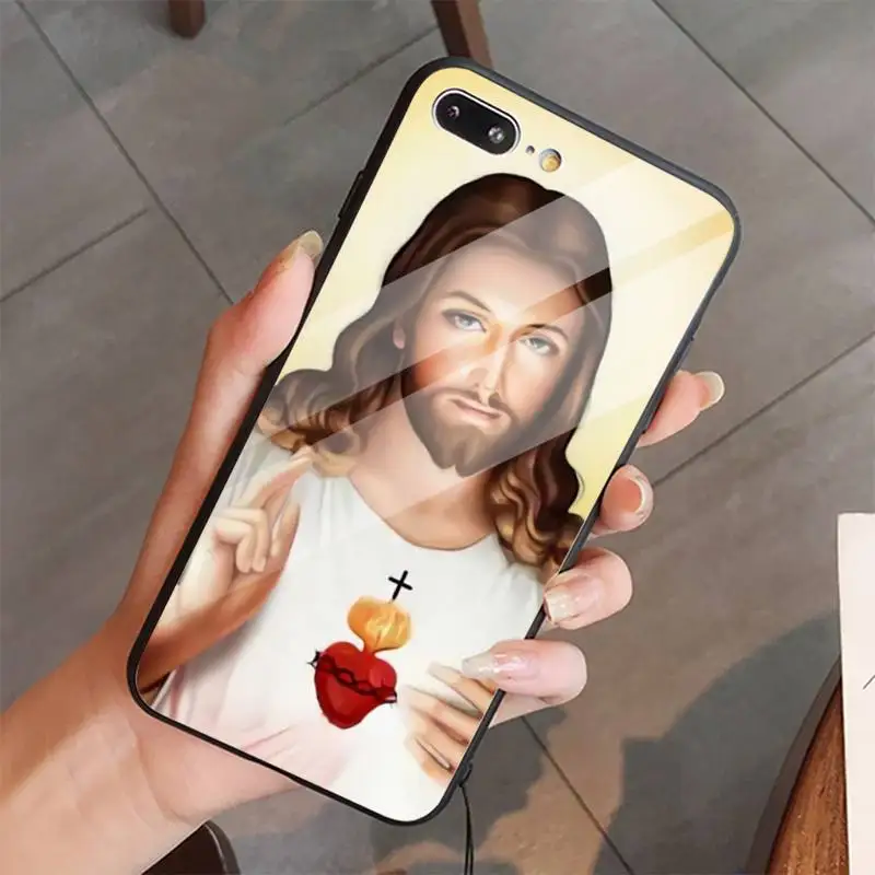 

Divine Mercy Jesus Cross Phone Case Tempered glass For iphone 5C 6 6S 7 8 plus X XS XR 11 PRO MAX