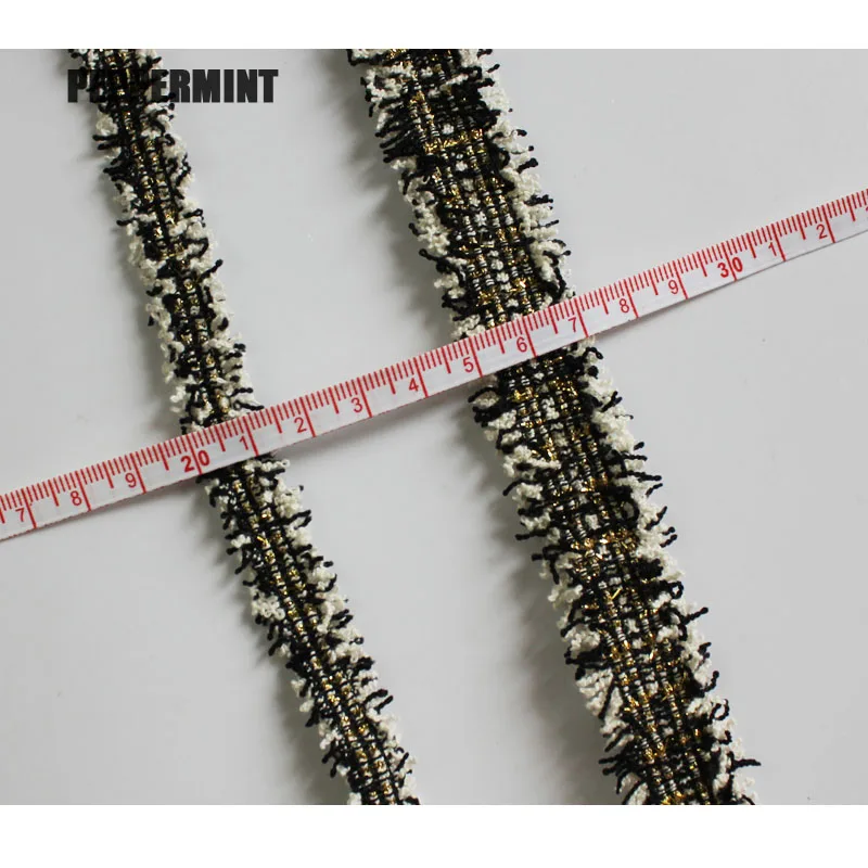 2 ярда твидовая отделка 5 см Золотое жаккардовое кружево аксессуары для воротника