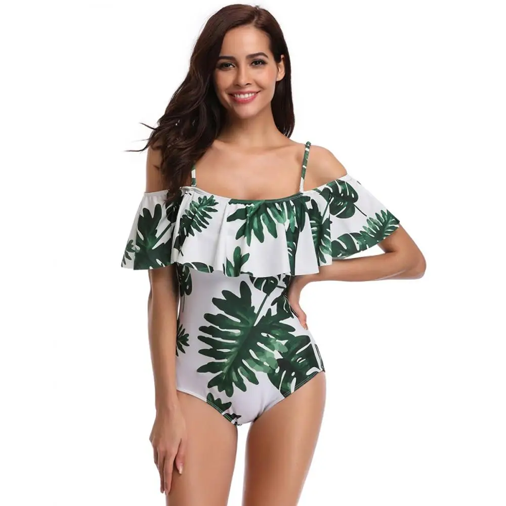 

2020 Summer Cool Swimsuit Women One Piece Print Swimwear Female Vintage Bodysuit Swimming for Monokini Big Size S-3XL Bathing