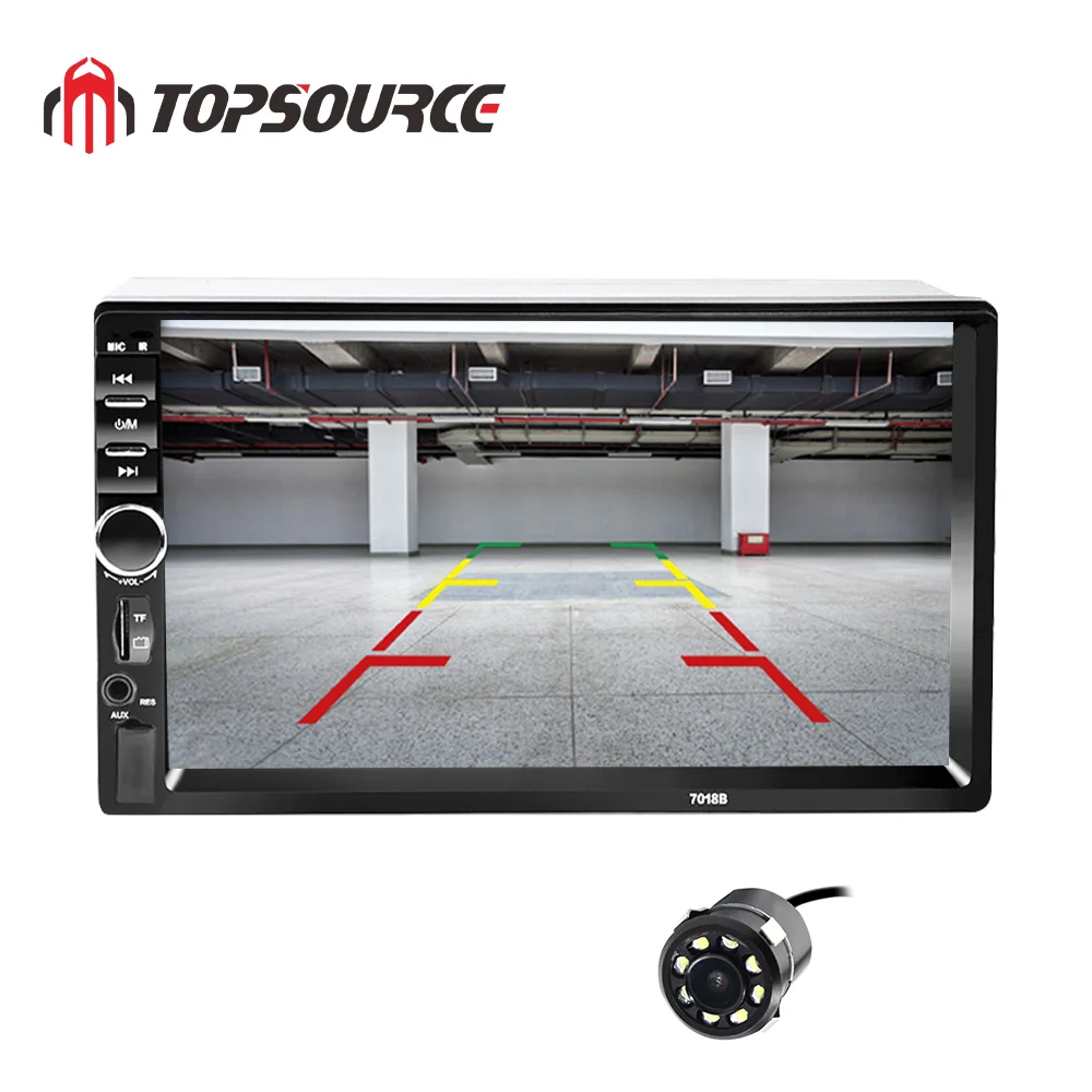 Автомобильный радиоприемник TOPSOURCE 7018B " HD сенсорный автомобильный dvd-плеер с экраном 2 Din аудио стерео Bluetooth видео MP5 мультимедийный плеер FM TF USB - Цвет: Radio and 8 LED