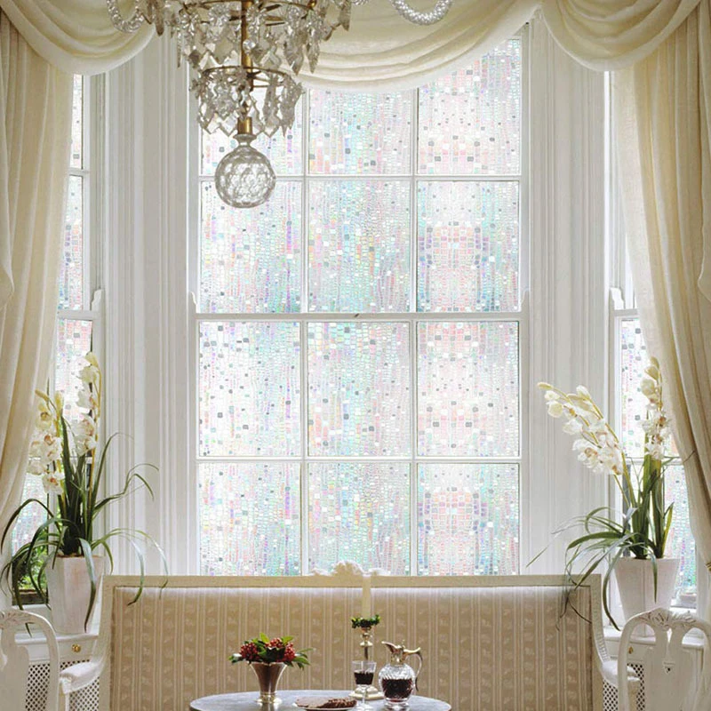 

3D Mosaic Decorative Window Film Vinyl Static Cling Heat Control Window Tint Cling Non Adhesive Anti Uv Light Blocking Door Film