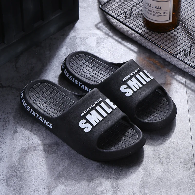 

Summer Women Men Slippers Beach Slide Sandals Non-Slip Soft Sole Couple Ladies Home Outdoor Bathroom Shoes Platform Chaussure