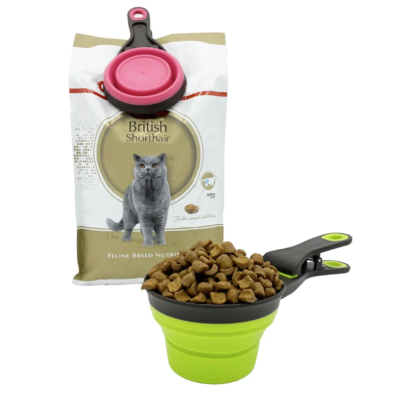 

Multifunctional Folding Silicone Dog Bowl Feeder Portable Pet Food Container Measuring Cup Spoon Dogs Feed Storage Tool
