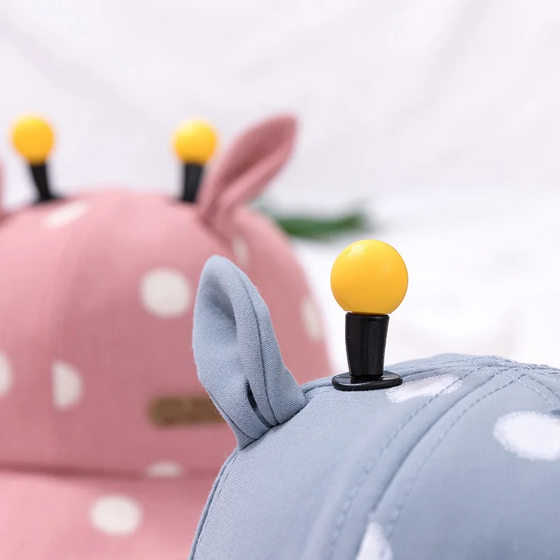 Lovely Baby Boy Girl Hat With Ears Cartoon Dot Toddler Cap Summer Autumn Soft Cotton Infant Baseball Sun Visor Hats | Детская одежда и