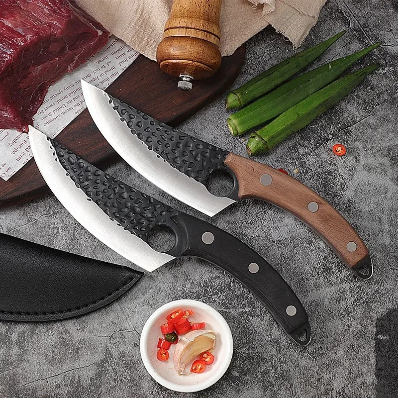 

Meat Cleaver Knife Forged Boning Knife with Sheath Butcher Knives High Carbon Steel Fillet Knife Chef Knives Cooking Knife