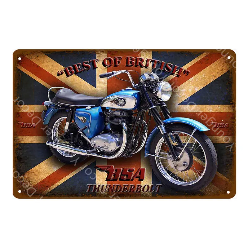 YD1671EI Британский мотоцикл BSA металлические знаки оловянный плакат Гараж; клуб паб настенные Декорации для бара мотоцикл Винтаж таблички домашний декор YI-058 - Цвет: YD1671EI