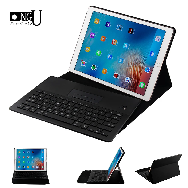 

Ультратонкая клавиатура чехол для iPad Pro 2017 2015 12,9 ''Беспроводная Bluetooth алюминиевая клавиатура кожаный чехол для iPad Pro 12,9 2017