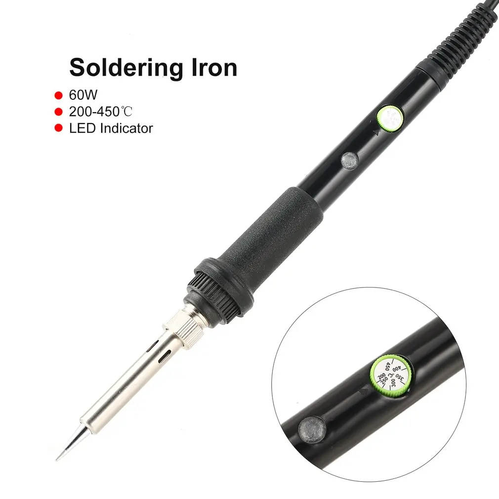 60W Electronic Soldering Iron Gun Welding Tool Temperature Adjustable Rework Repairing Tool Solder with LED Indicator