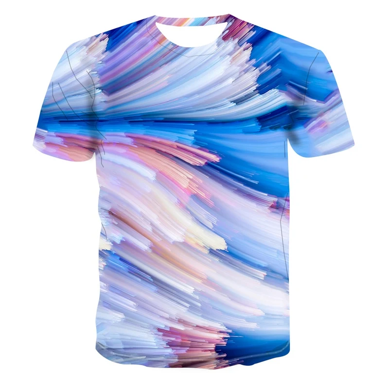 

Graphic T Shirts With Short Sleeve 2021 New 3d Printed Color Abstract Graphics Costume Fashion Funny Men's Summer T-shirts